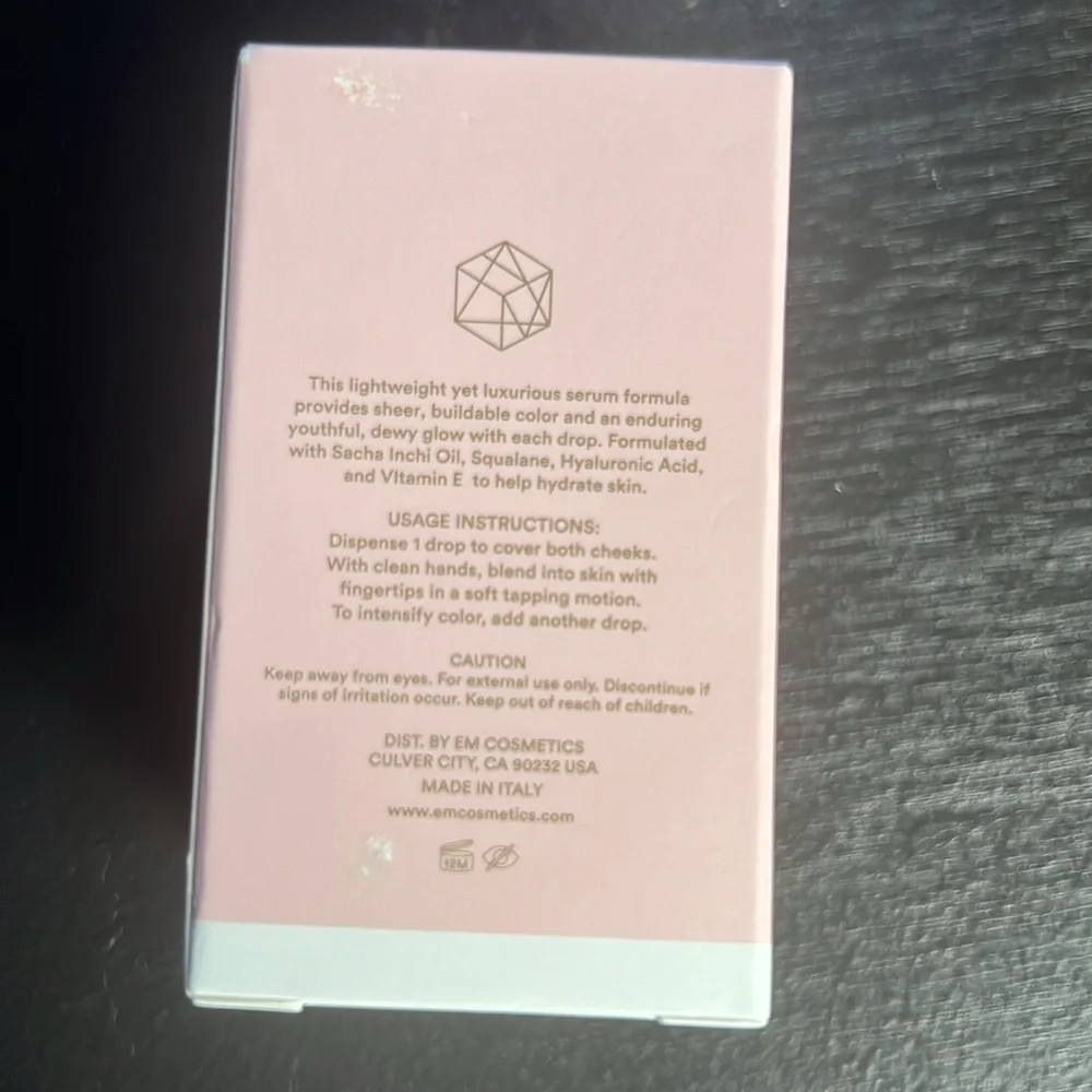 NWT Em Cosmetics Color Drop Serum Blush